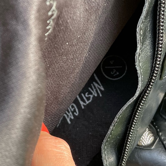 Nasty Gal BRAT Black Mid Calf Studded Boots - Picture 2 of 5